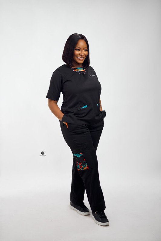 AA patterned criss-cross scrubs