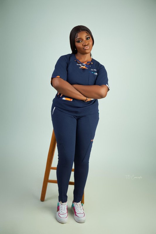 AA patterned criss-cross scrubs